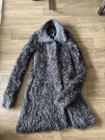 LE CIEL BLEU 그레이 니트 롱 코트