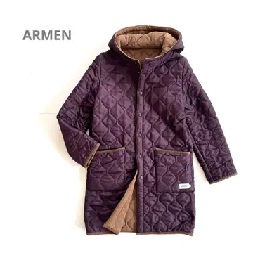 아멘 ARMEN 리버서블 퀼팅 코트 퍼플 0