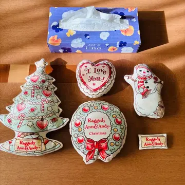 Raggedy Ann & Andy 크리스마스 쿠션 5종 세트