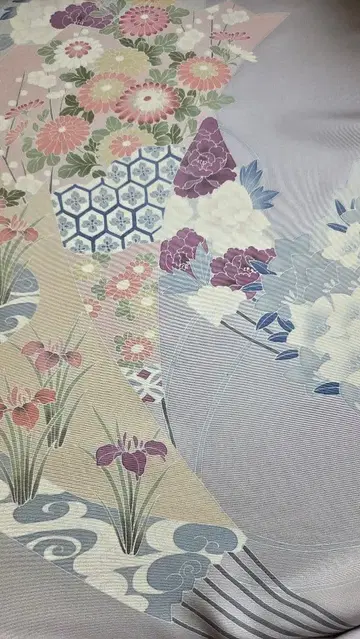 호몬기 옷감 꽃무늬 고급 원단