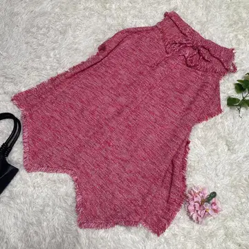 컨디션 최상 스나이델 롱 스커트 트위드 핑크 프린지 1 S 사이즈