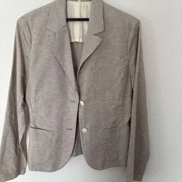 무인양품 라이트 그레이 테일러드 자켓 면린넨