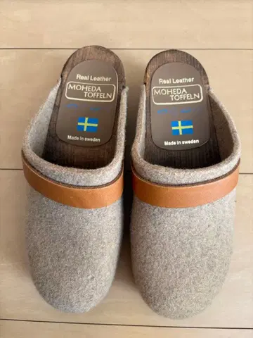 MOHEDA TOFFELN 울 가죽 사보 샌들 37 23.5cm
