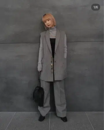 AMERI UND MANY MOTIF BUTTON VEST x PANTS