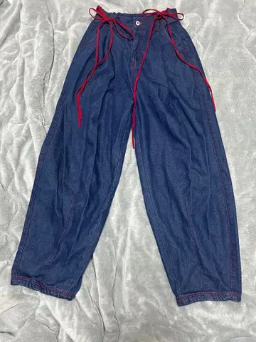 IDEM 커브 데님 리본 팬츠 커브 팬츠 F