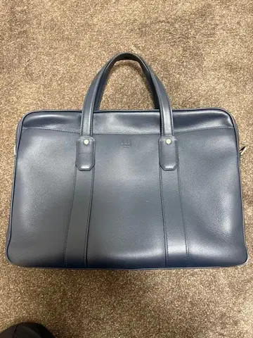 dunhill 네이비 가죽 비즈니스 백