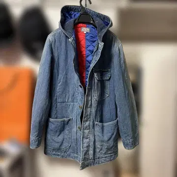 BLUE BLUE 후드 부착 퀼팅 커버올 아이스 블루