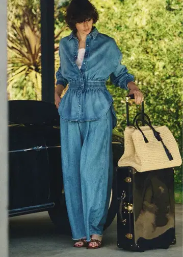 서드 매거진 데님 턱 팬츠 M 사이즈