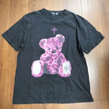 TRAVAS TOKYO 곰 프린트 T셔츠 하프 슬리브 컷 T셔츠