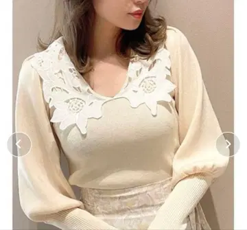 dazzlin 레이스 스칼라 컴팩트 니트탑