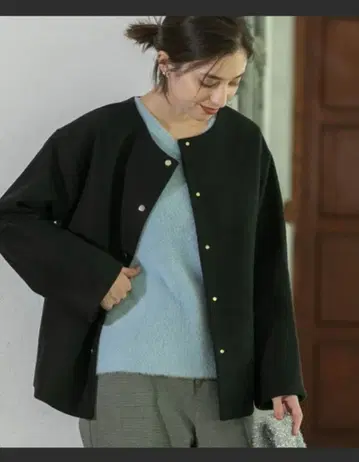 오파크 클립 울라이크 멜톤 노카라 코트