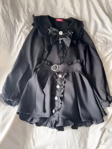 마즈 세일러 블라우스 노에미 치마바지 십자가 리본 셋업 지뢰