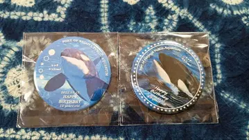 나고야항 수족관 범고래 캔뱃지 2개