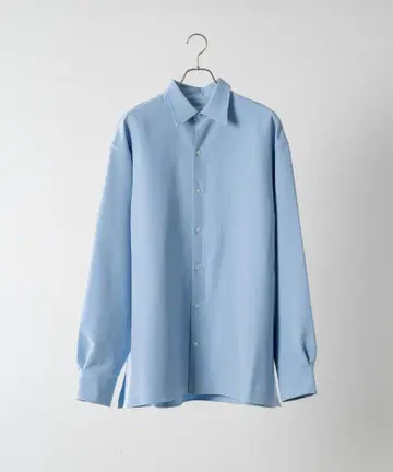 soerte 오버 사이즈 롱 슬리브 셔츠 색스 블루