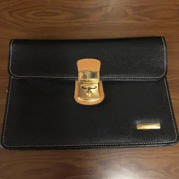 poloclub 블랙 가죽 클러치백