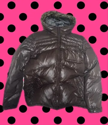 PPFM 후드 부착 다운 자켓 다크 브라운 y2k 구제 의류