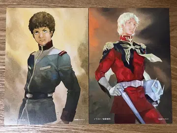 기동전사 건담 안비코 요시카즈 엽서 2장 & 역습의 샤아 카드 세트