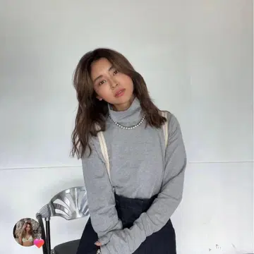 ALEXIA STAM 하이넥 롱 슬리브 T셔츠 그레이 M 사이즈