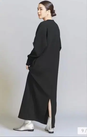 블랙 롱 원피스 사이드 슬릿 포함