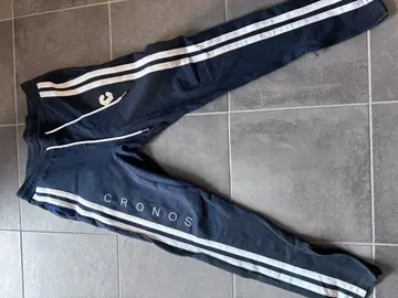 CRONOS 네이비 스웨트 팬츠 스트라이프