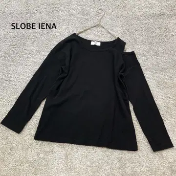 [SLOBE IENA] 원 숄더풍 어깨 트임 긴팔 티셔츠 블랙