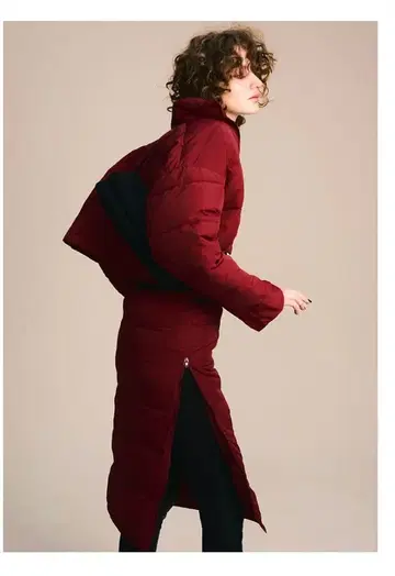 노마디스 버건디 스커트 조정 가능 허리