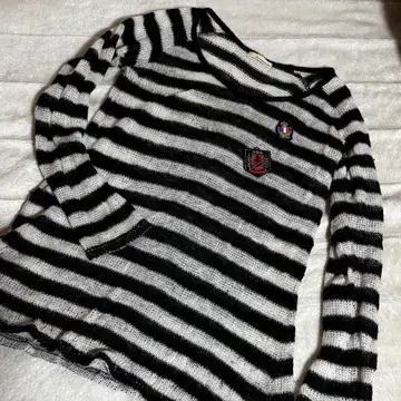 [ Y2K ] 올리브 데 올리브 스트라이프 모헤어 니트 스웨터 긴팔