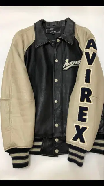 [ 컨디션 최상 ] 아비렉스 올 가죽 바시티 자켓 카라 부착