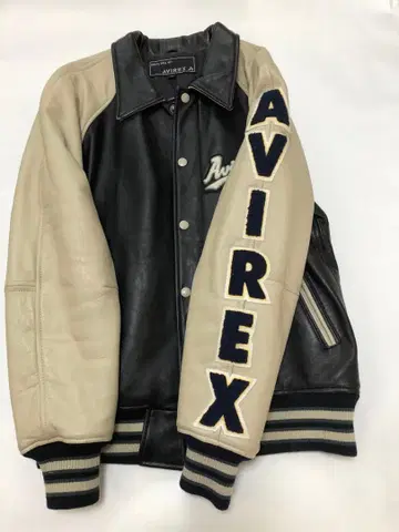 [ 컨디션 최상 ] 아비렉스 올 가죽 바시티 자켓 카라 부착