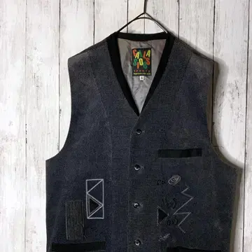 일본제 베스트 자수 크레이지 패턴 그레이 바이컬러 개성있는 레트로