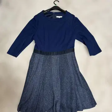 KUMIKYOKU 네이비 긴팔 무릎 기장 원피스 7