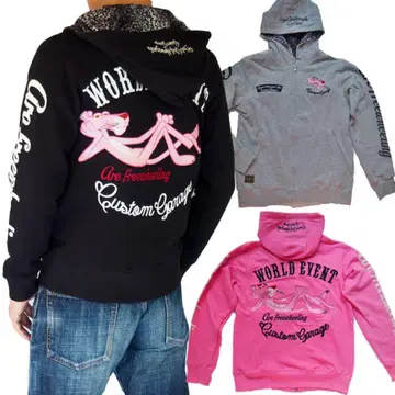 [ 새상품 미사용 ] 핑크 팬서 자수 후드티 핑크