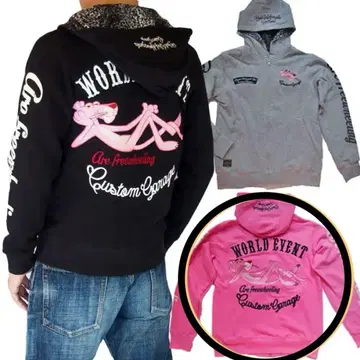 [ 새상품 미사용 ] 핑크 팬서 자수 후드티 핑크