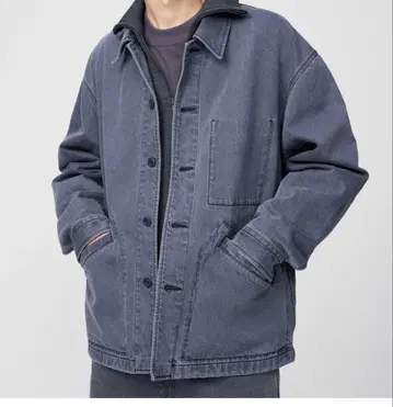 S 오버 사이즈 컬러 데님 자켓 그레이 UNIQLO U