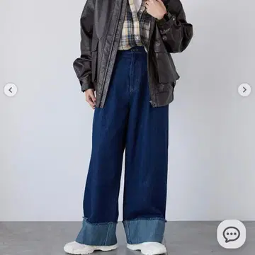 턴백 와이드 데님 M 사이즈