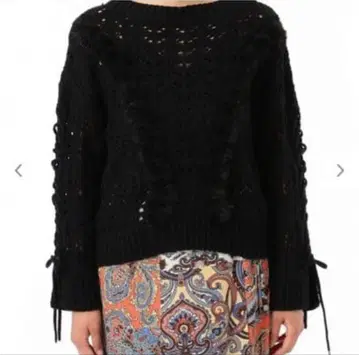 택 포함 새상품 그레이스 콘티넨탈 퍼 케이블 니트 TOP