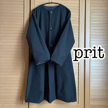 prit (프릿) 리버서블 노카라 코트 블랙 그레이
