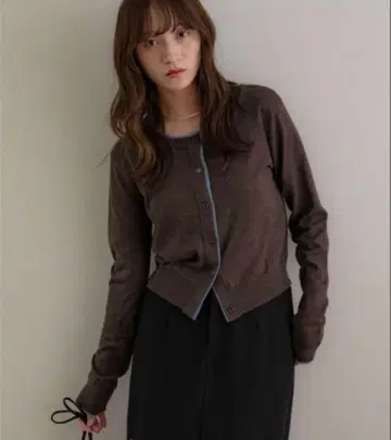 노알 NOAHL 배색 니트 가디건