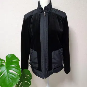 레리안 벨벳 나일론 콤비 자켓 블랙