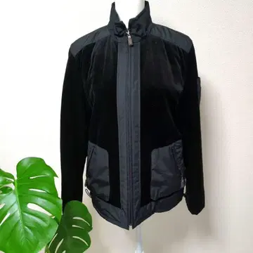 레리안 벨벳 나일론 콤비 자켓 블랙