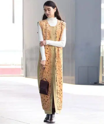 RayBEAMS 레이스 슬리브리스 원피스 가을 옷