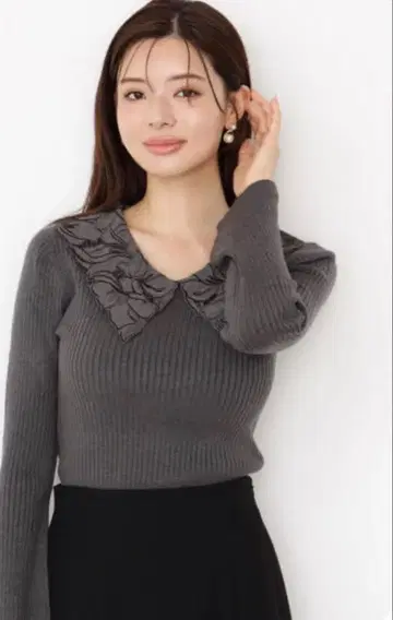 PROPORTION BODY DRESSING 레이스 카라 니트 /