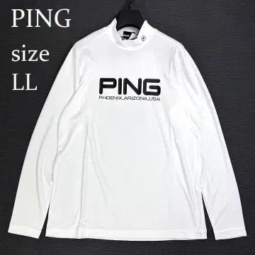 새상품 PING 핑 골프 모크넥 셔츠 빅 로고 화이트 LL