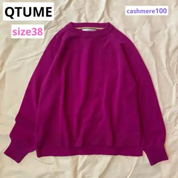 QTUME 쿠츄무 캐시미어 100% 크루넥 니트 퍼플 계열 사이즈 38