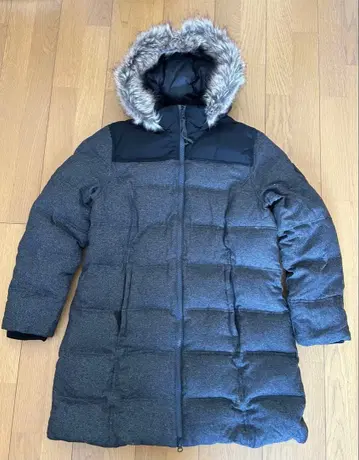 Eddie Bauer 그레이 다운 자켓 후드 부착