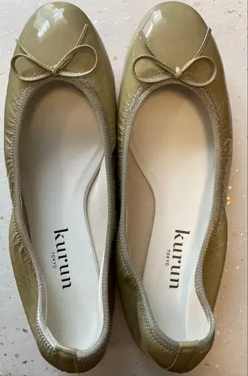 kurun TOKYO 발레 슈즈 26cm 베이지 에나멜