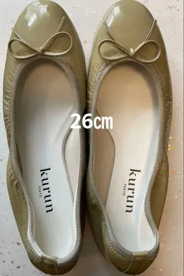 kurun TOKYO 발레 슈즈 26cm 베이지 에나멜