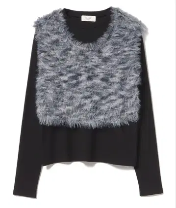 미사용 새상품 BEAMS 믹스 샤기 베스트 & 티셔츠 세트