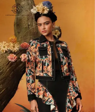 frida kahlo 꽃무늬 프린트 캐주얼 자켓