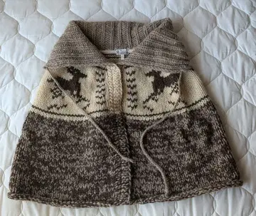 Poroto 불가리아제 코위찬 니트 케이프 판초